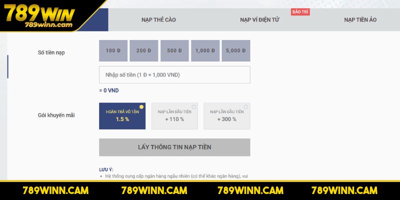 Nạp Tiền 789WIN Trải Nghiệm Thế Giới Giải Trí Đỉnh Cao 1 Điểm mặt phương thức nạp tiền 789WIN phổ biến